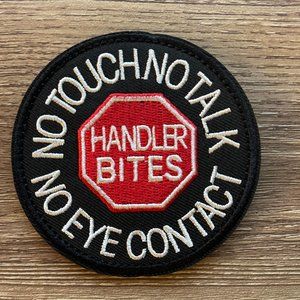 Embroidered No Touch No Talk Patch | Hook and Loop Emblem For Vest